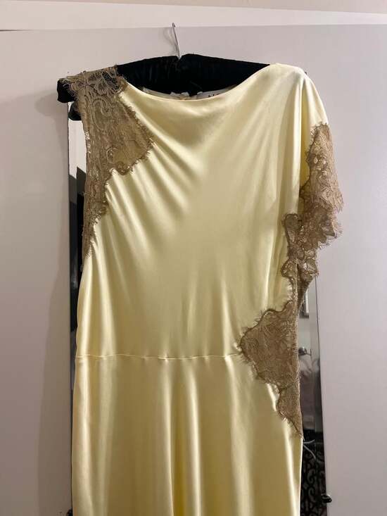 A.L.C. Alessia Satin and Lace Handkerchief Hem Maxi Dress - Picture 7 of 11